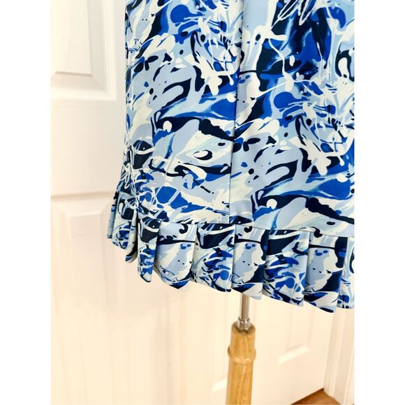 Tzu Tzu Womens Blue Abstract Splatter Print Shiloh Golf Dress Size Medium - Picture 2 of 8